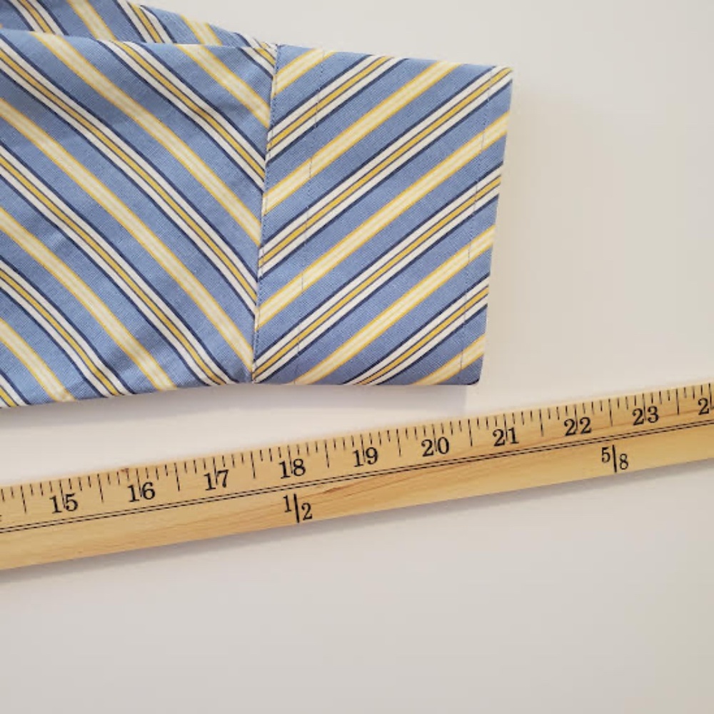 Gemelli Milano Men's Yellow/Blue Striped Button Down Shirt - Picture 9 of 9